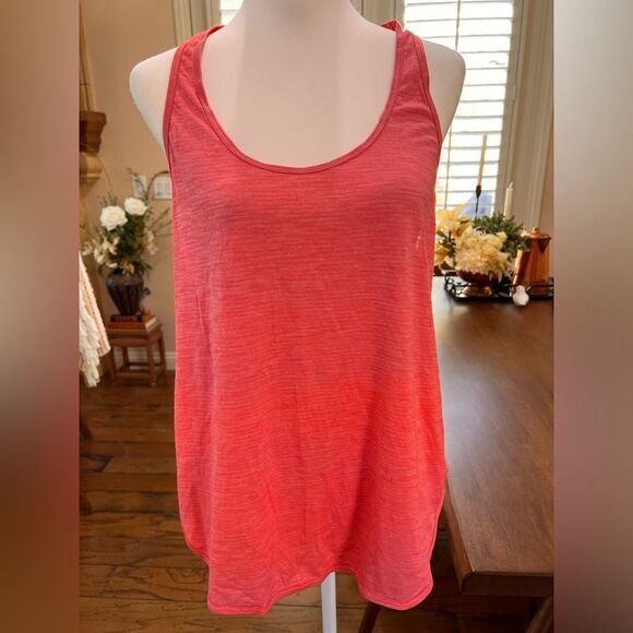 Lululemon Raceback Tank top Warm Coral Pleated Back Lightweight Casual Gym flowy - Picture 1 of 8